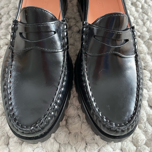New J.Crew Winona lug-sole penny loafers in spazzolato leather size 8 - Picture 6 of 11